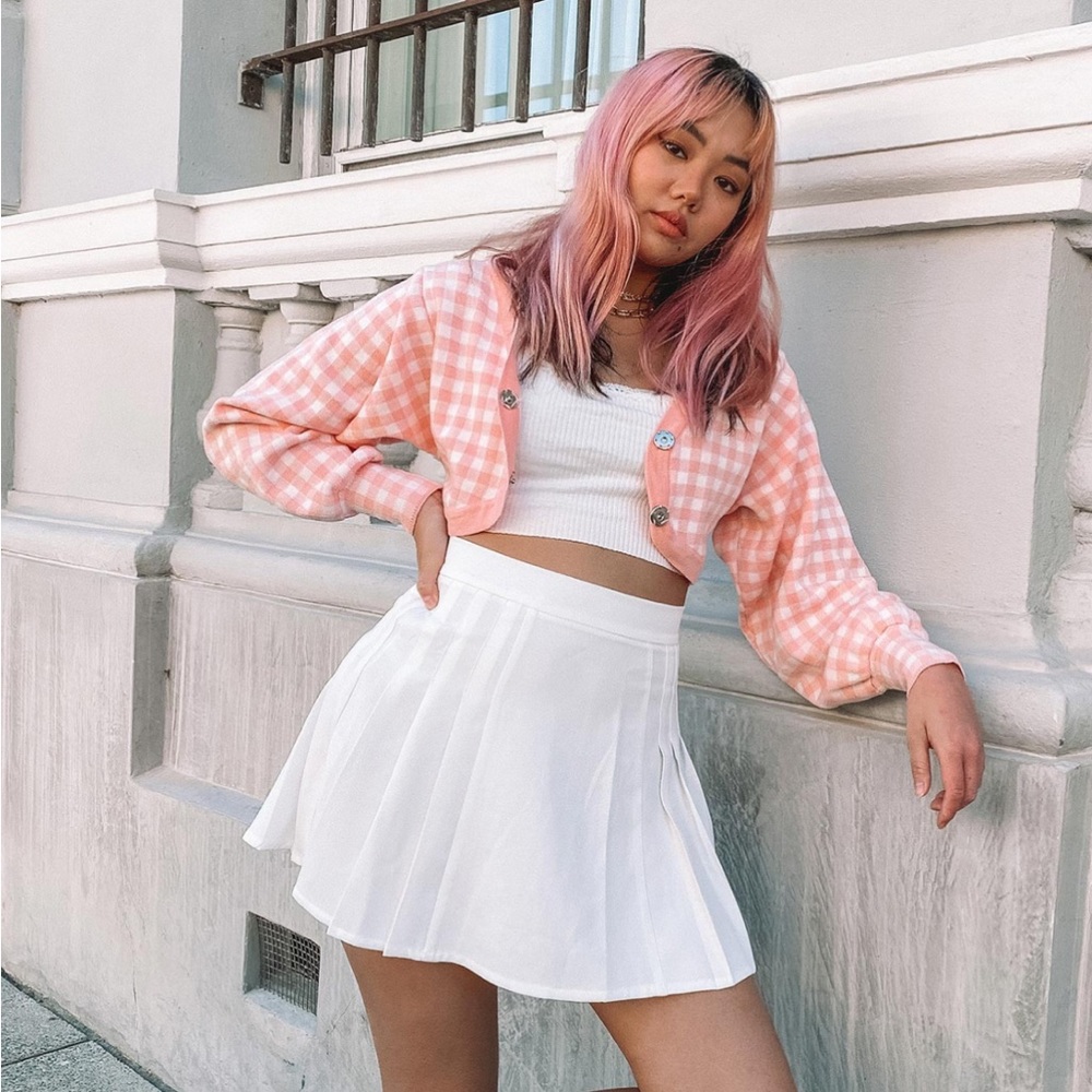 Pink cropped sweater princess polly